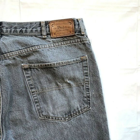 Vintage Polo‎ Ralph Lauren Jeans Mens 38x30 (38x28) USA Made Loose Black Denim - Picture 8 of 12